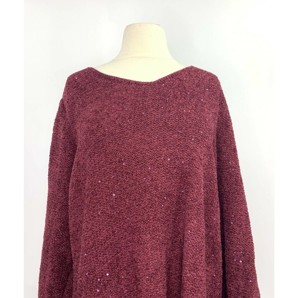 Chico's Chenille Sequin V-neck Pullover Sweater' - Picture 7 of 10